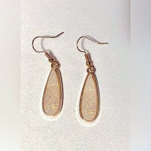 Druzy Teardrop Stainless Steel Earrings